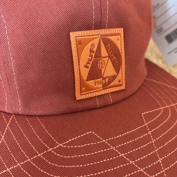 NWT Huf Hat Overdyed Volley Orange 5-Panel With Buckle Adjustable Back OS - Picture 4 of 10